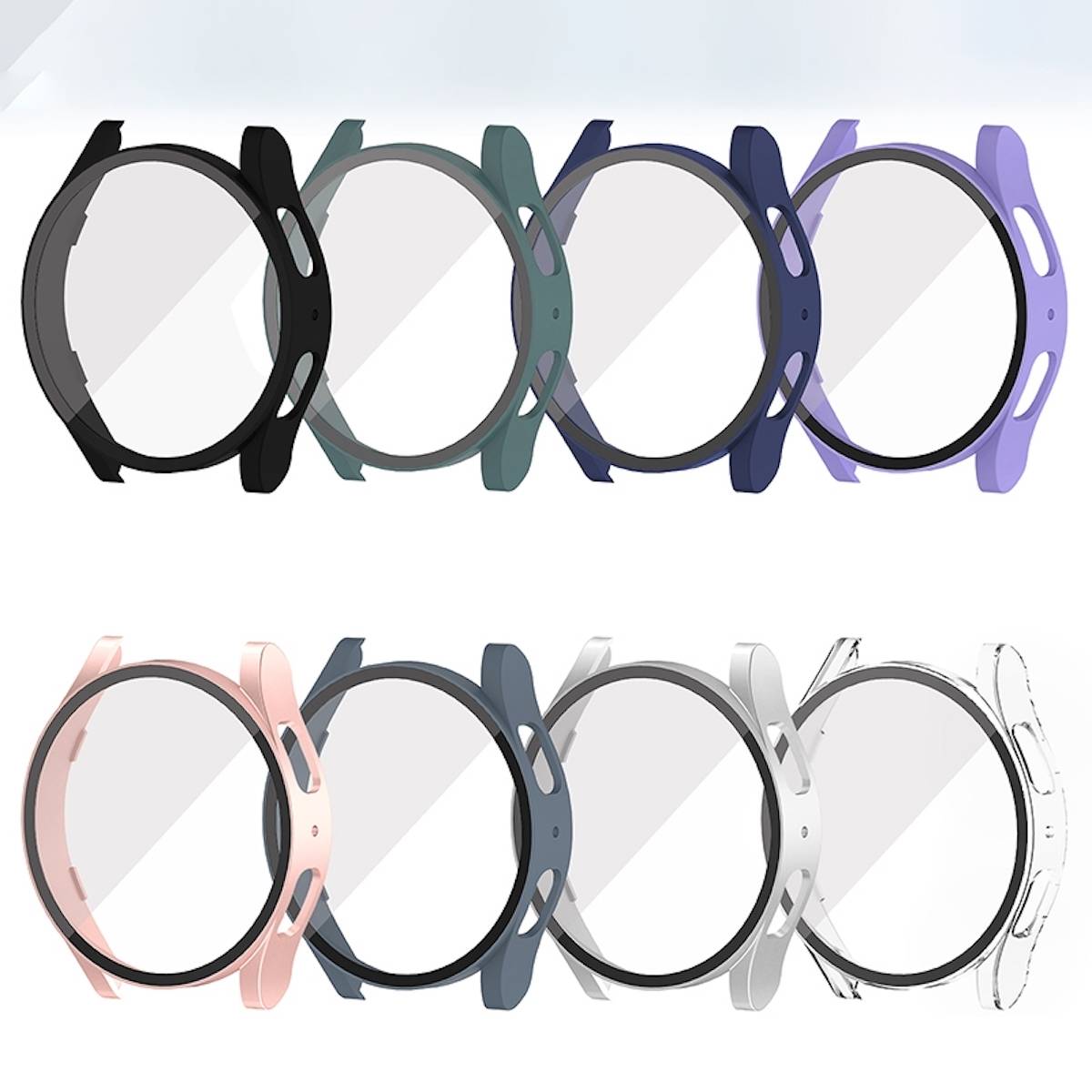 Für Samsung Galaxy Watch 5 44 mm 360 Grad Schock Hülle + H9 Hart Glas Tasche Etuis Transparent