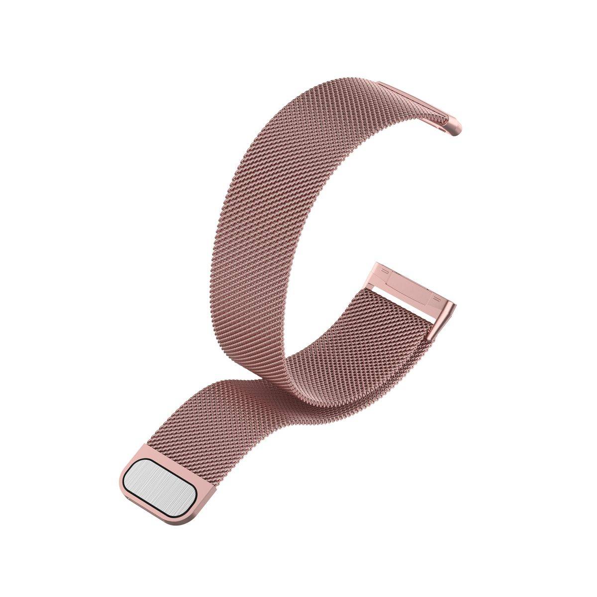Für Fitbit Versa 4 + 3 / Sense 1+ 2 Magnet Metall Watch Uhr Ersatz Armband Pink