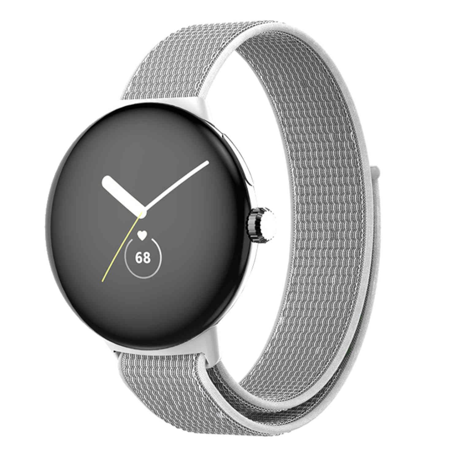 Für Google Pixel Watch 3 41mm / 2 / 1 Kunststoff Nylon Band Grau/Weiß
