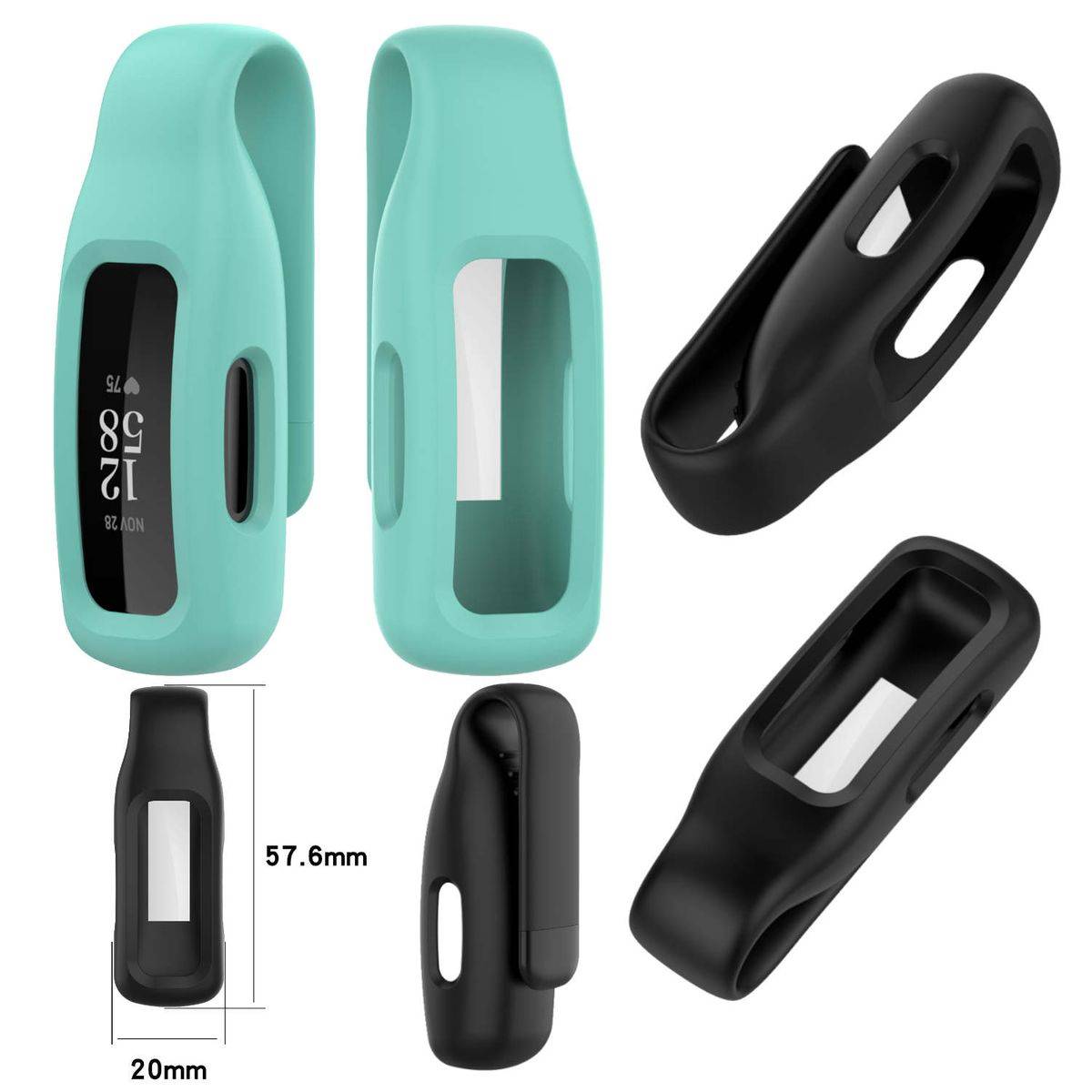 Für Fitbit Inspire 3 Hochwertiges Kunststoff / Stahl / TPU Gehäuse Clip Uhr Watch Smart Sport Hülle Grün