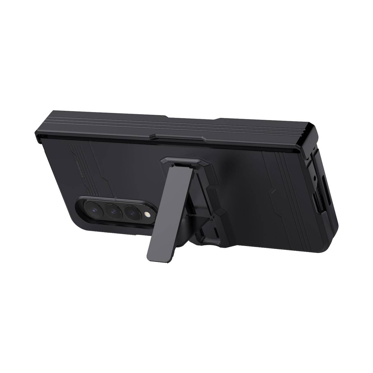 Für Samsung Galaxy Z Fold4 5G Design King Kong All-round Anti-Fall Handy Tasche Hülle Etuis Schwarz