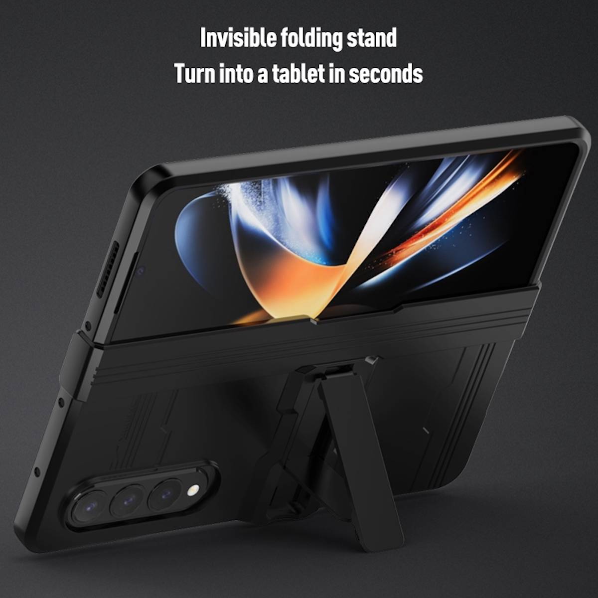 Für Samsung Galaxy Z Fold4 5G Design King Kong All-round Anti-Fall Handy Tasche Hülle Etuis Schwarz