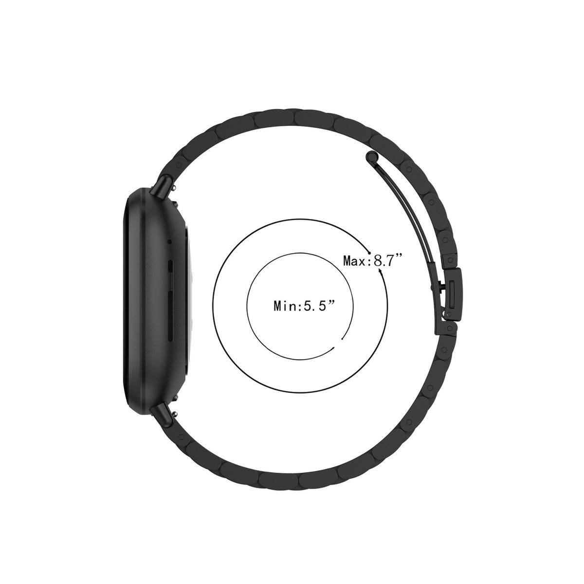 Für Fitbit Versa 4 + 3 /Sense 1 + 2 Stahl Metall Ersatz Schwarz Smart