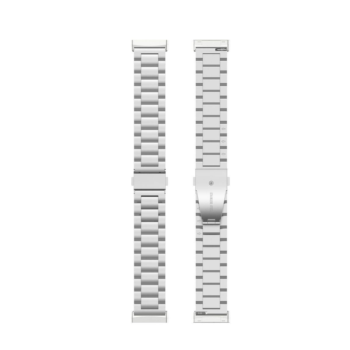Für Fitbit Versa 4 + 3 / Sense 1 + 2 Stahl Metall Ersatz Armband Silber Smart Uhr