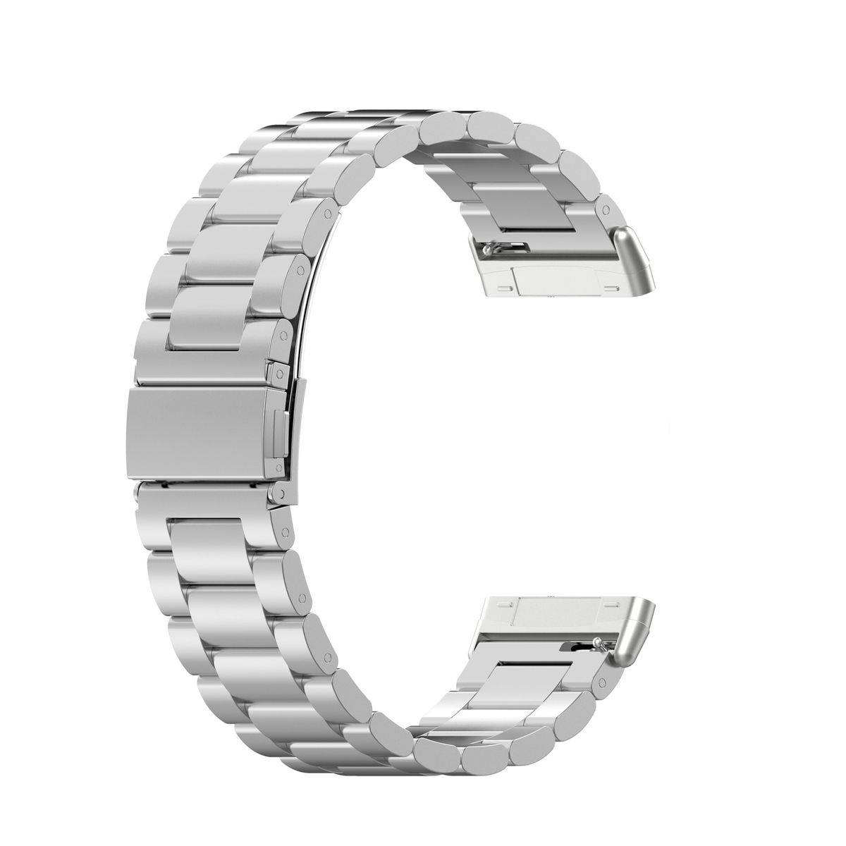 Für Fitbit Versa 4 + 3 / Sense 1 + 2 Stahl Metall Ersatz Armband Silber Smart Uhr