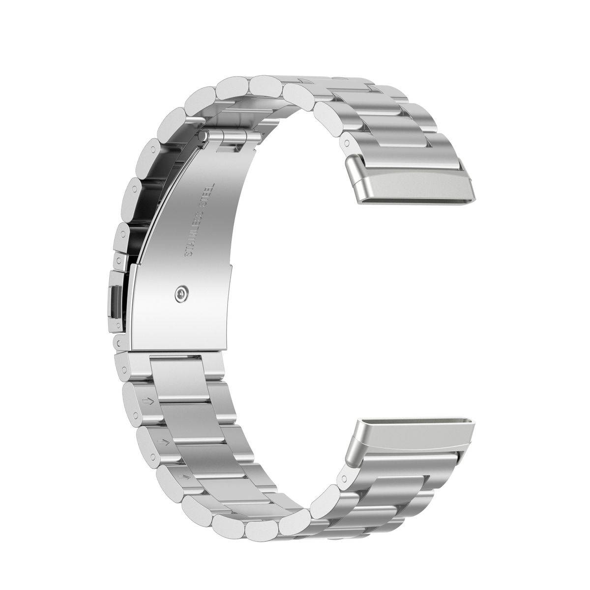 Für Fitbit Versa 4 + 3 / Sense 1 + 2 Stahl Metall Ersatz Armband Silber Smart Uhr