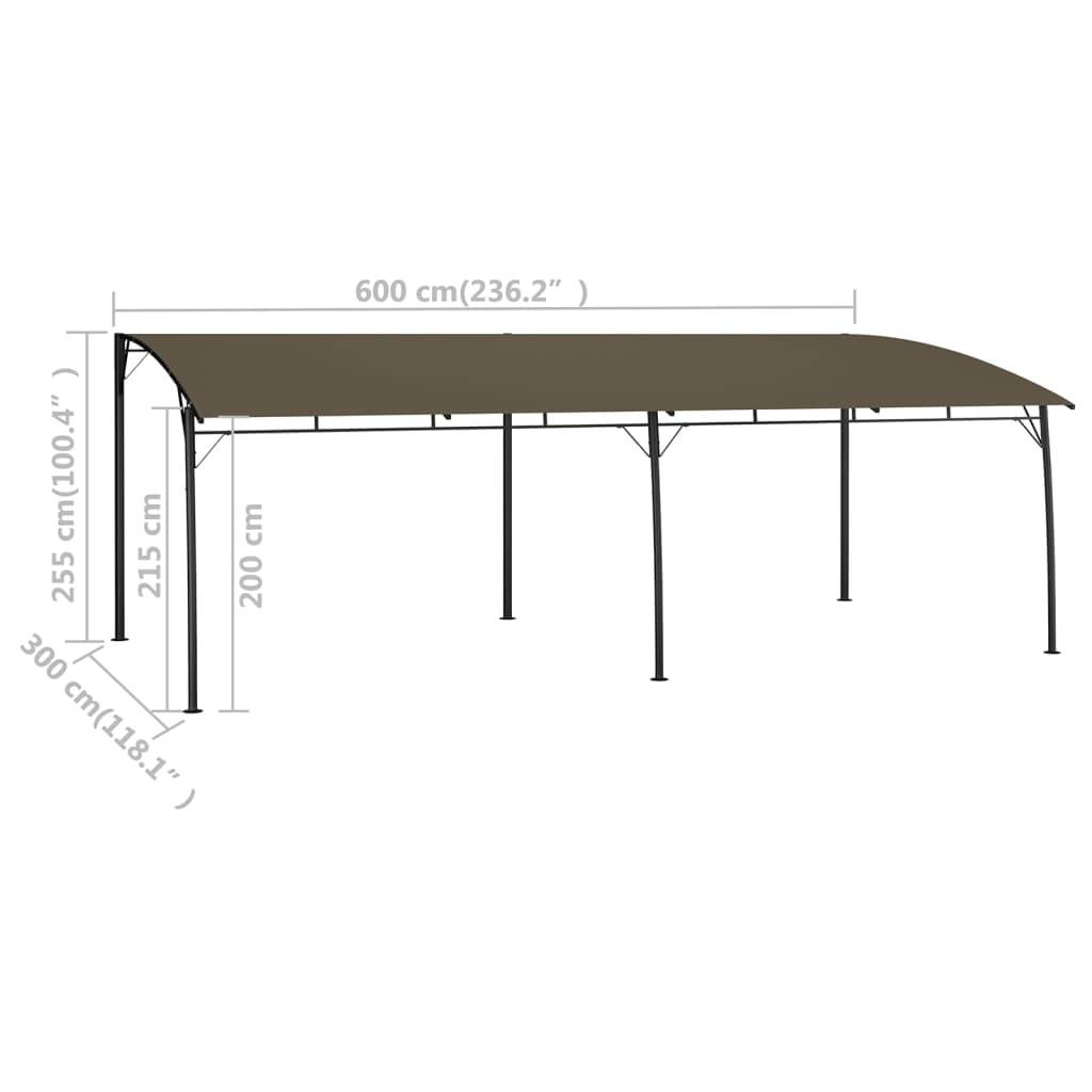 vidaXL Garten-Sonnenschutz 6x3x2,55 m Taupe