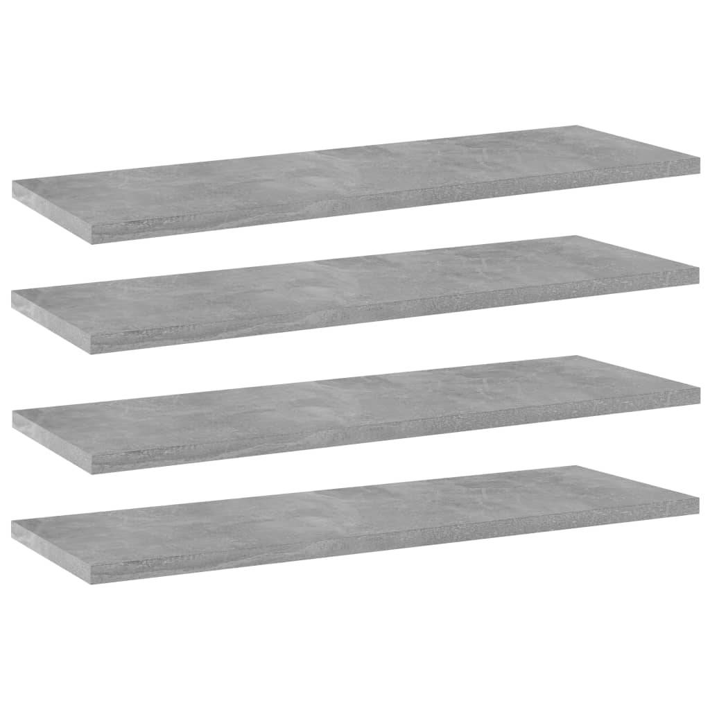 vidaXL Bücherregal-Bretter 4 Stk. Betongrau 60x20x1,5 cm Holzwerkstoff