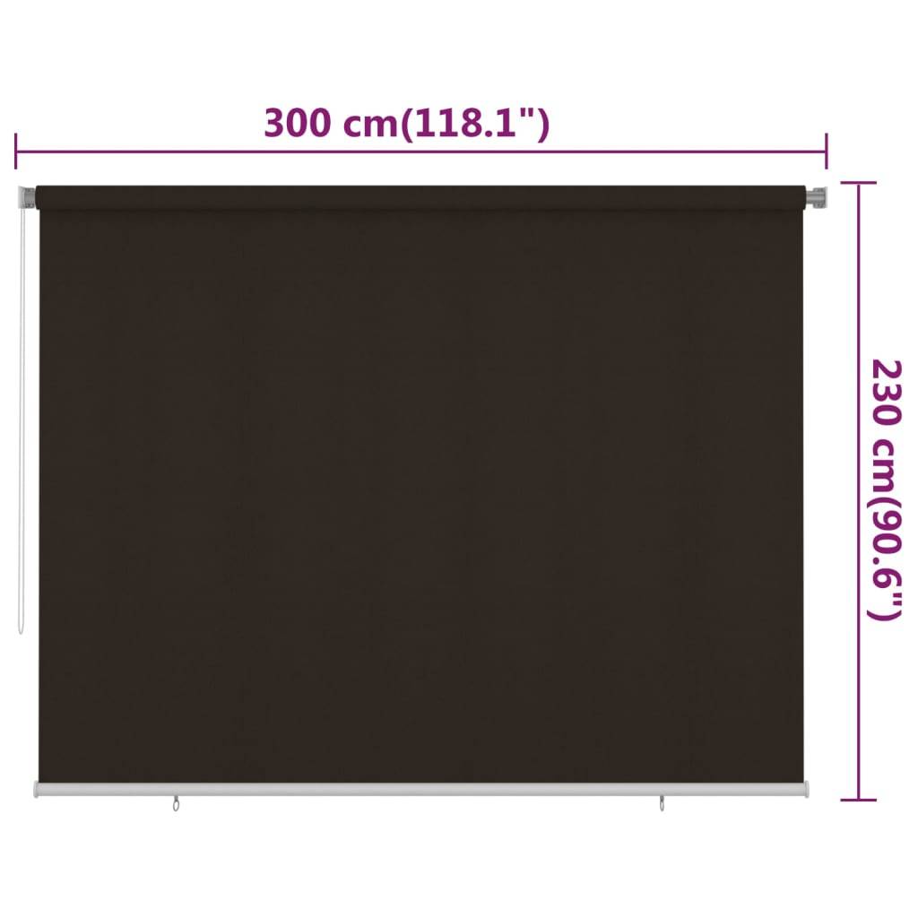 vidaXL Außenrollo 300x230 cm Braun HDPE