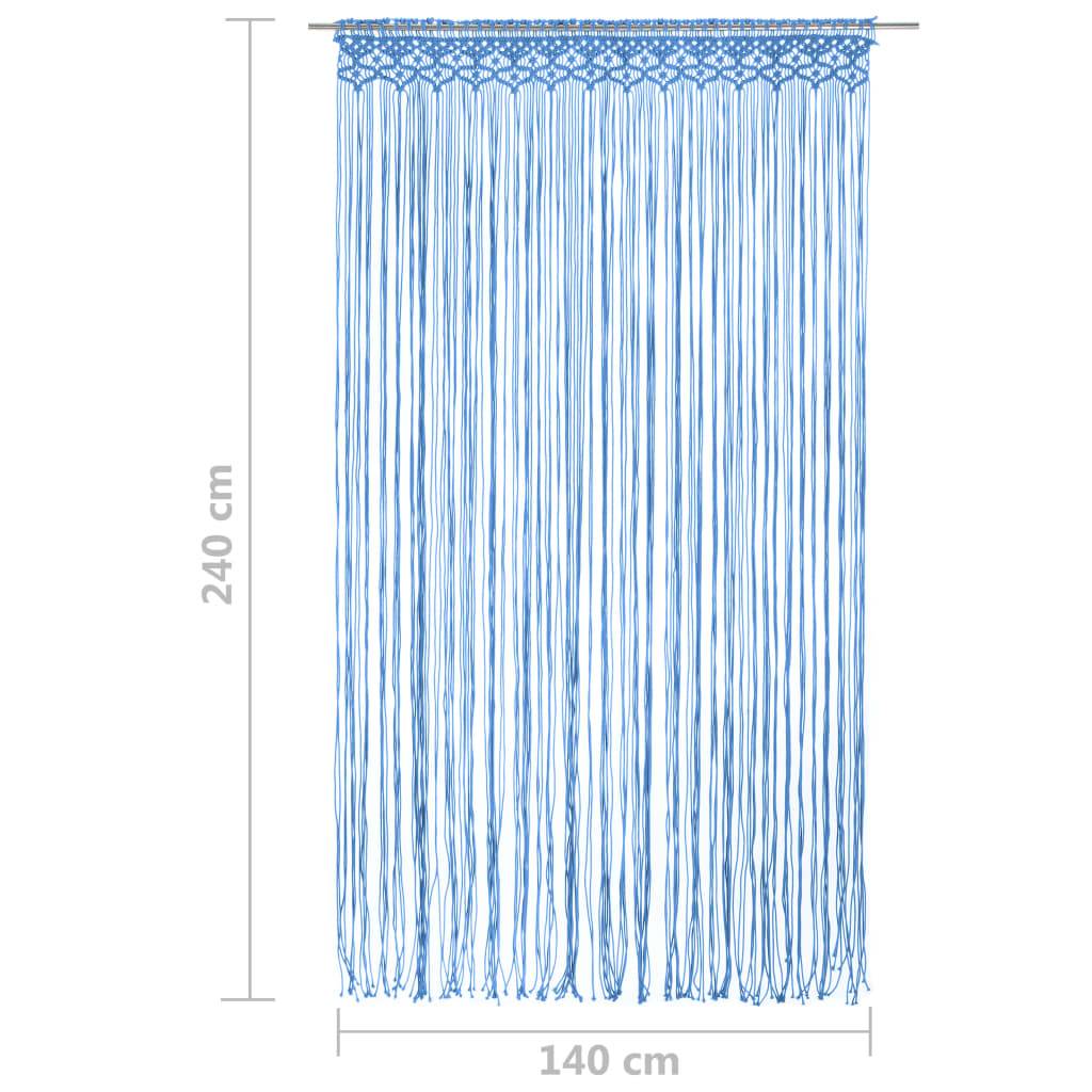 vidaXL Makramee Vorhang Blau 140x240 cm Baumwolle