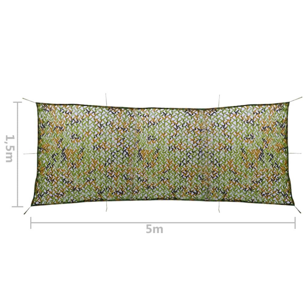 vidaXL Tarnnetz mit Aufbewahrungstasche 1,5x5 m Grün