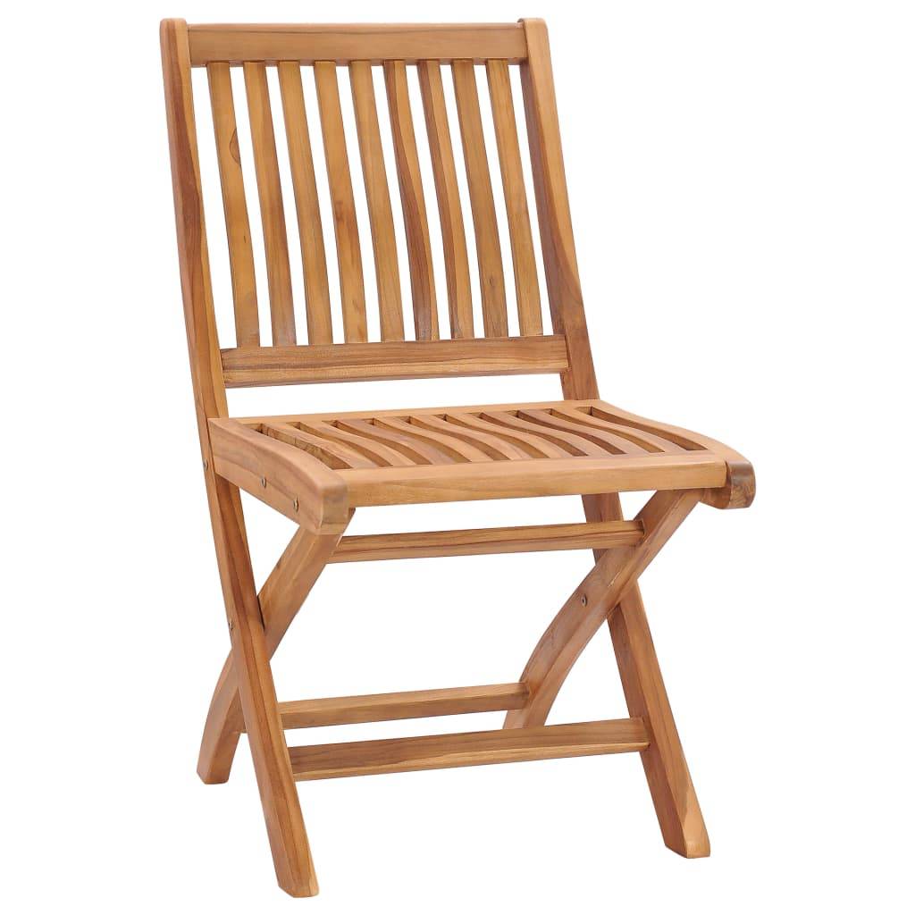 vidaXL Gartenstühle 2 Stk. mit Grauen Kissen Massivholz Teak