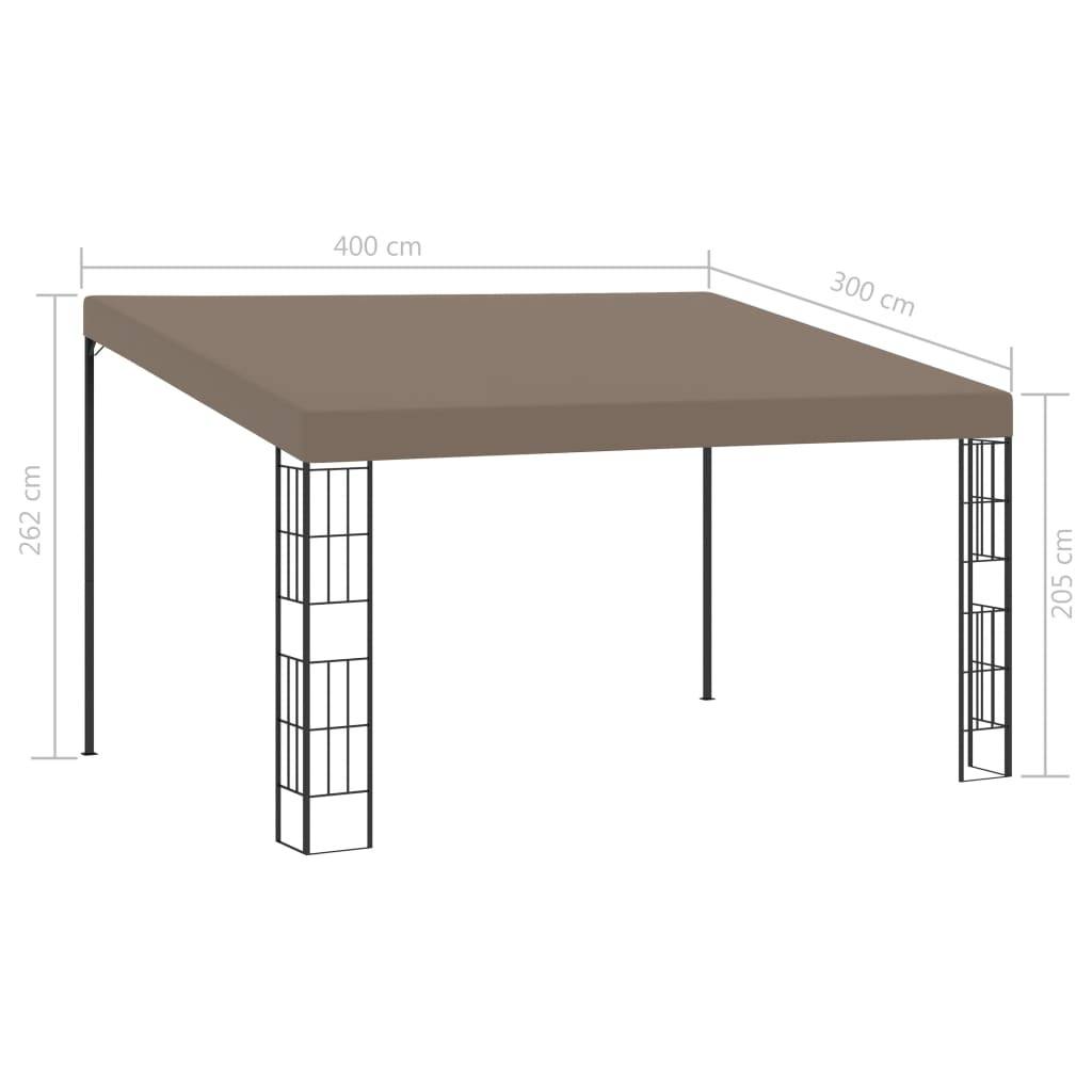 vidaXL Wand-Pavillon 4x3 m Taupe Stoff