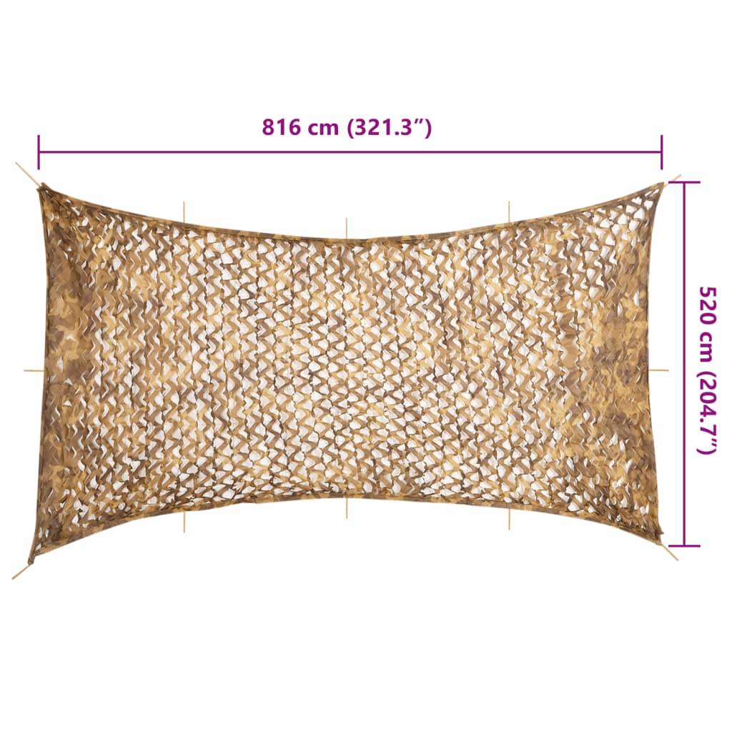 vidaXL Tarnnetz mit Aufbewahrungstasche 816x520 cm Sandfarbe