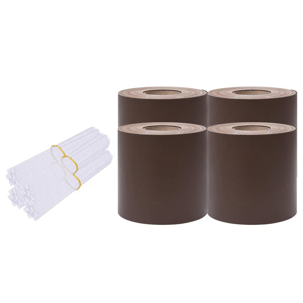 vidaXL Garten-Sichtschutz 4 Stk. PVC 35x0,19 m Braun