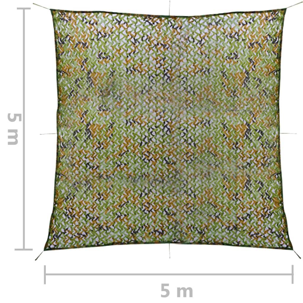 vidaXL Tarnnetz mit Aufbewahrungstasche 5x5 m Grün