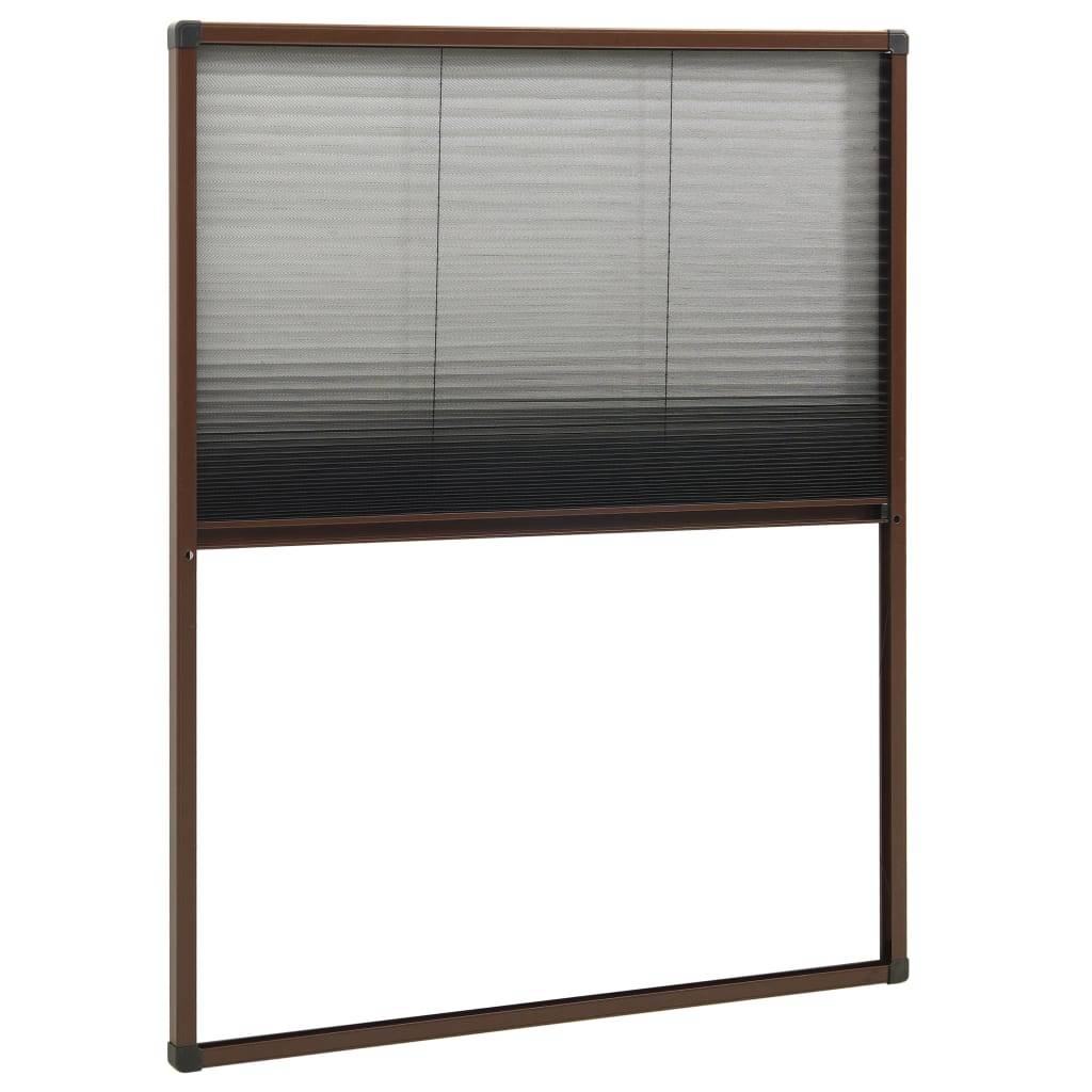 vidaXL Insektenschutz-Plissee für Fenster Aluminium Braun 60x80 cm