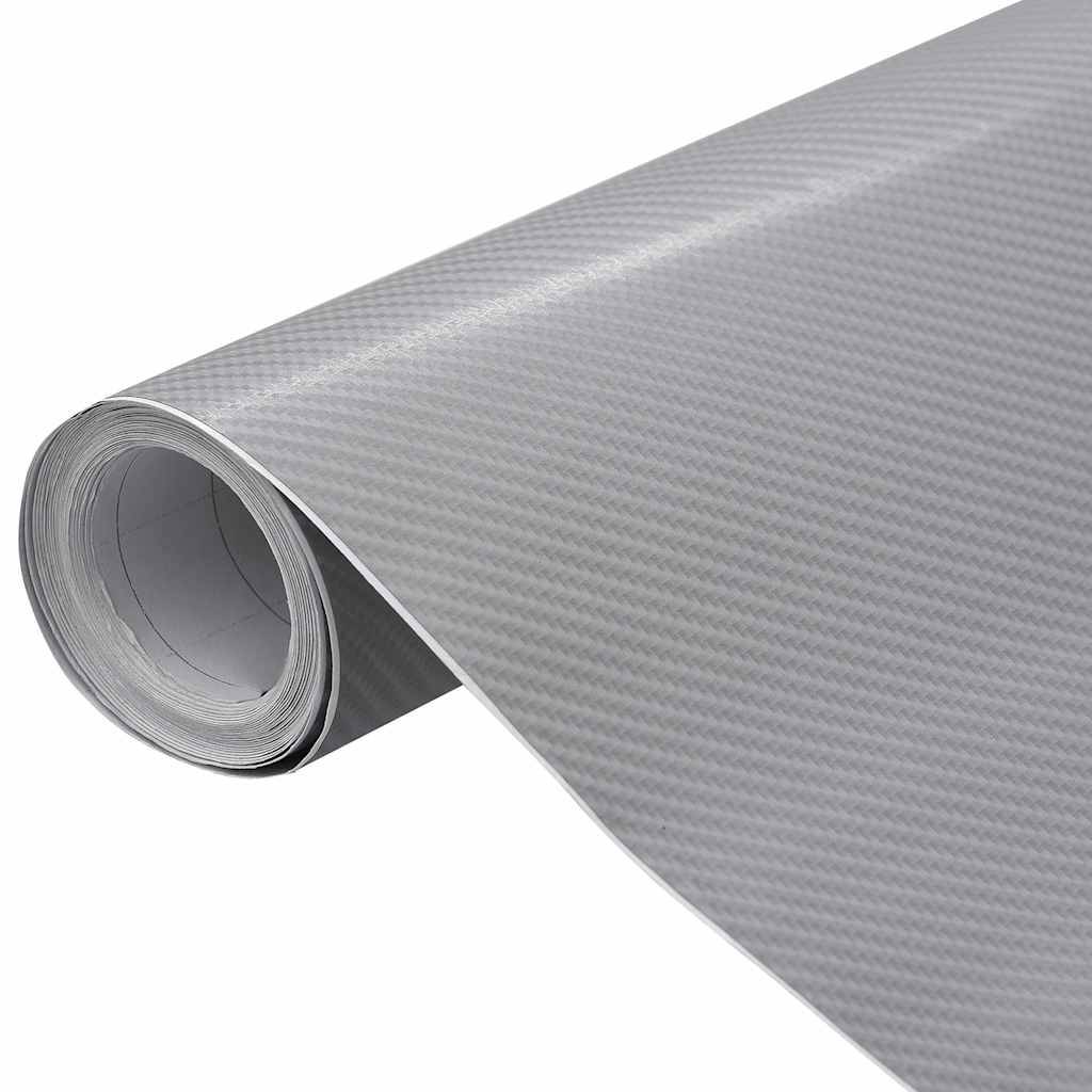 vidaXL Autofolie 4D Silber 100x150 cm