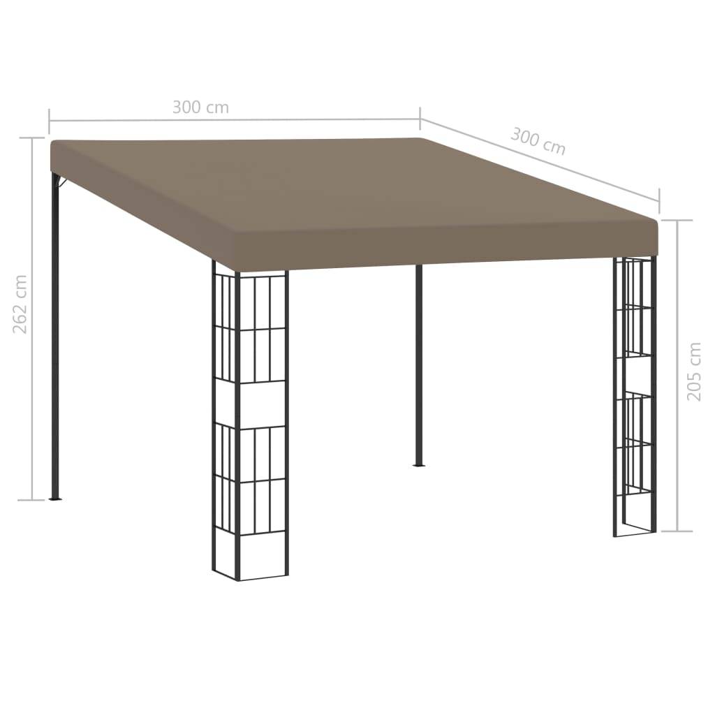 vidaXL Wand-Pavillon 3x3 m Taupe Stoff