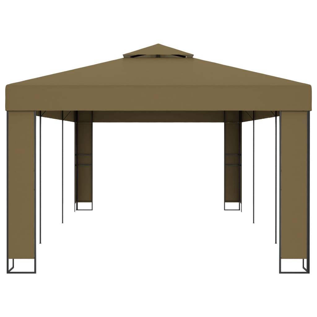vidaXL Pavillon mit Doppeldach 3x6 m Taupe 180 g/m²