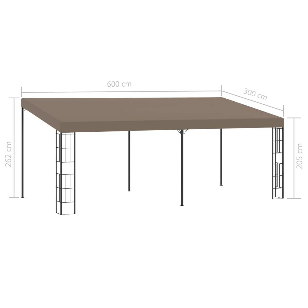 vidaXL Wand-Pavillon 6x3 m Taupe Stoff
