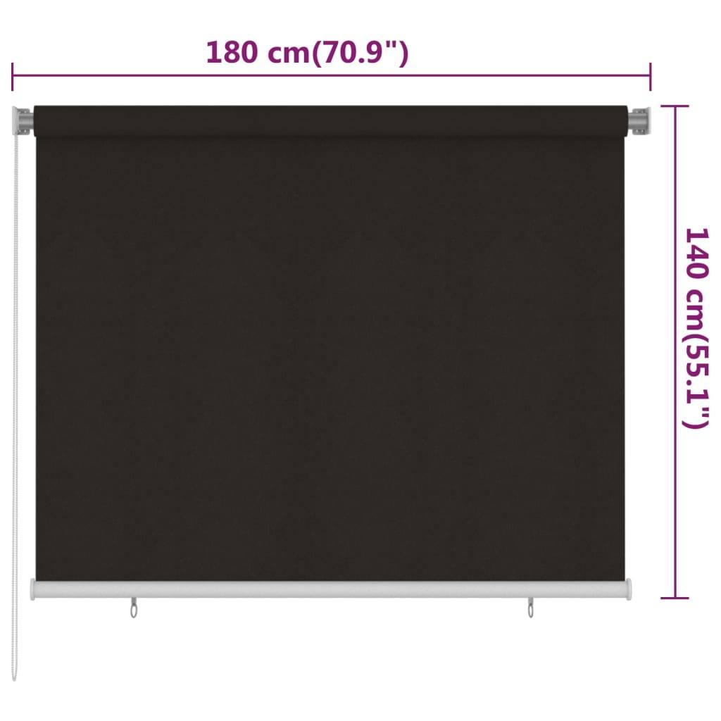 vidaXL Außenrollo 180x140 cm Braun HDPE