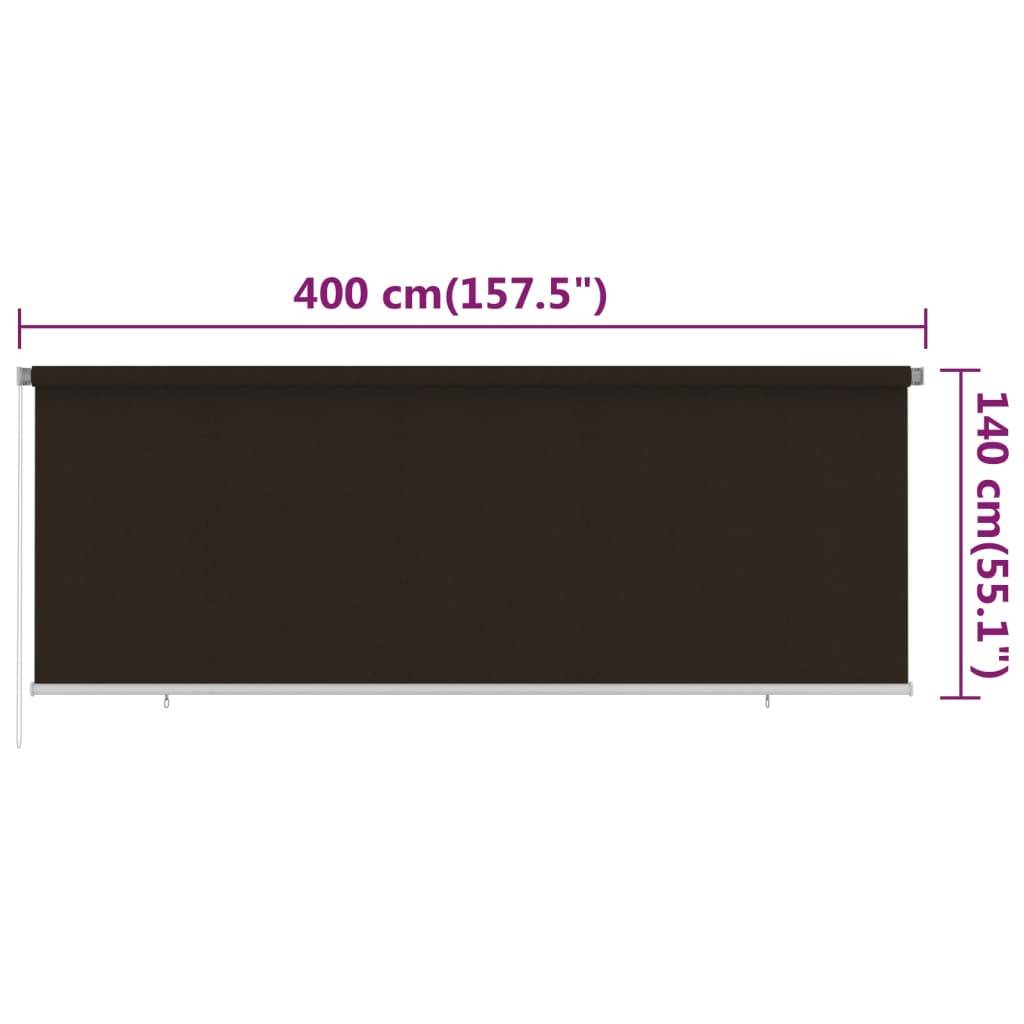 vidaXL Außenrollo 400x140 cm Braun HDPE
