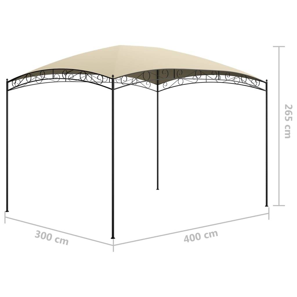 vidaXL Pavillon 3x4x2,65 m Creme 180 g/m²