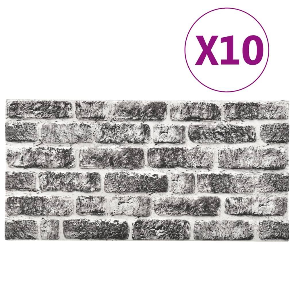 vidaXL 3D-Wandpaneele 10 Stk. Dunkelgrau Backstein-Optik EPS