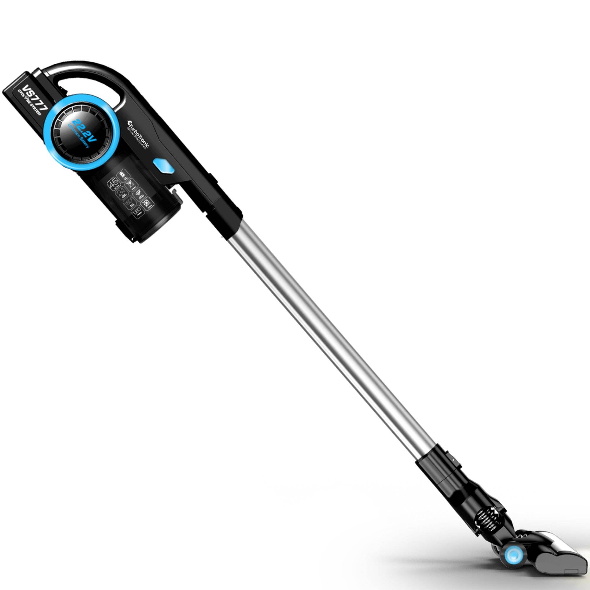 Akku-Staubsauger kabellos 2in1 Handstaubsauger beutellos Wandhalterung LED-Licht