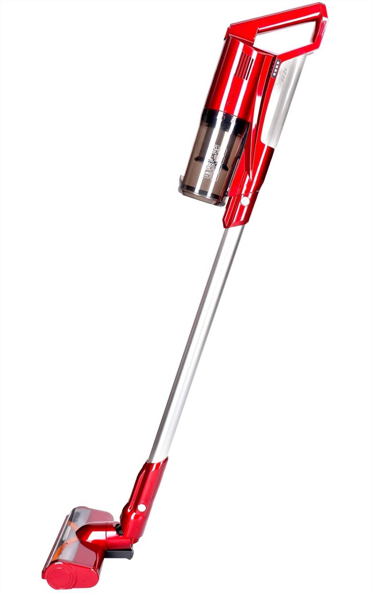 Akku-Staubsauger kabellos 2in1 Handstaubsauger beutellos Wandhalterung LED-Licht rot