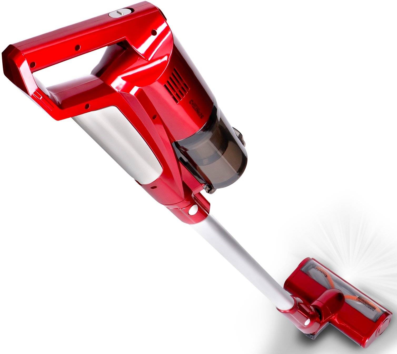 Akku-Staubsauger kabellos 2in1 Handstaubsauger beutellos Wandhalterung LED-Licht rot