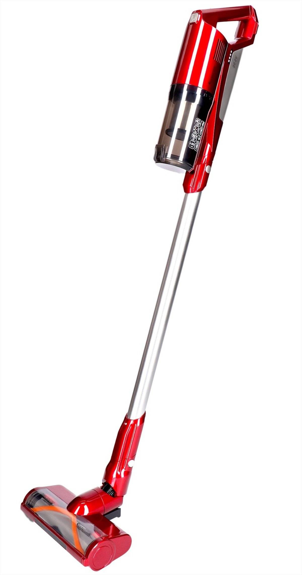 Akku-Staubsauger kabellos 2in1 Handstaubsauger beutellos Wandhalterung LED-Licht rot