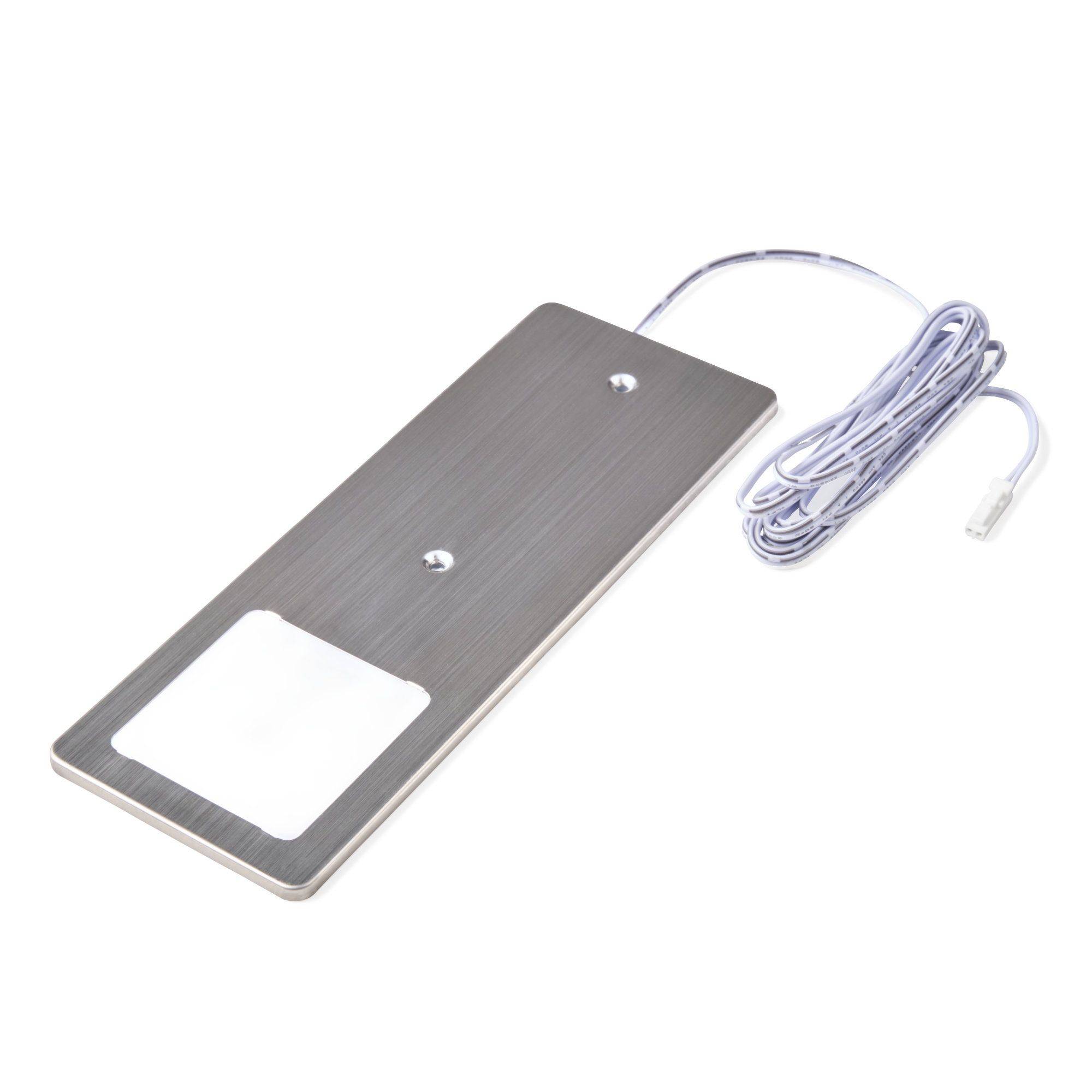 kalb | LED Unterbauleuchten Edelstahl gebürstet 5W- sehr flache Küchenleuchte mit Touch-Dimmfunktion Einbaustrahler Einbauspot