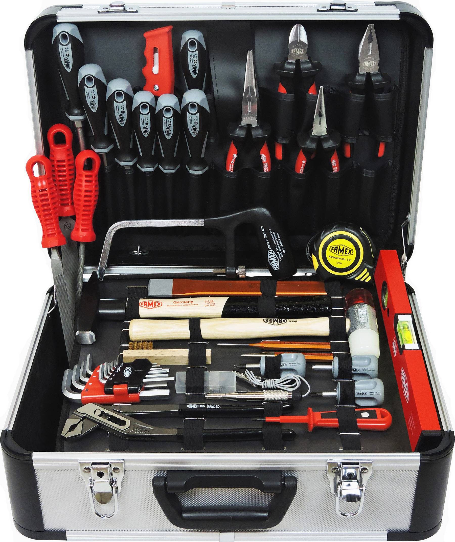 FAMEX 720-88 Profi Alu Werkzeugkoffer mit Werkzeug Set - PROFESSIONAL