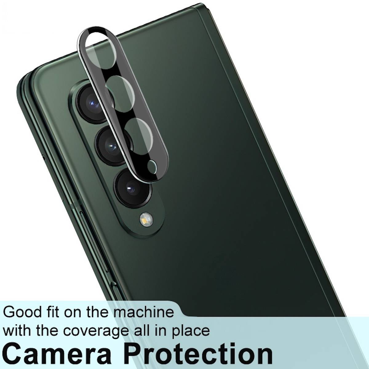 Für Samsung Galaxy Z Fold4 5G 9H Back Kamera Schutz Hart Glas Cover Displayschutz Schwarz