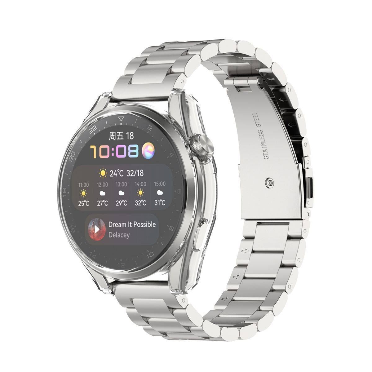 Für Huawei Watch 3 Pro Uhr 360 Grad Schock TPU Silikon Hülle Tasche Etuis Transparent