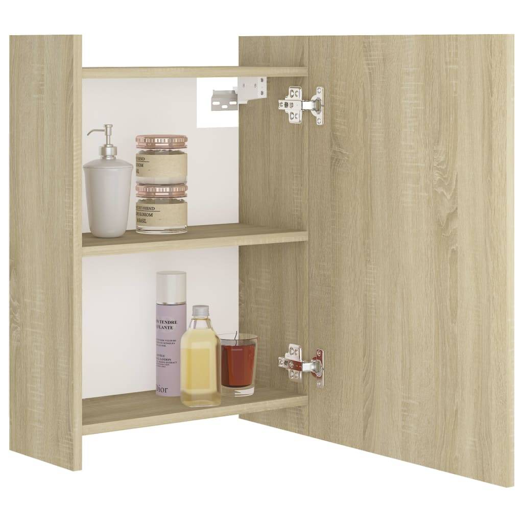 vidaXL Bad-Spiegelschrank Sonoma-Eiche 62,5x20,5x64 cm Holzwerkstoff
