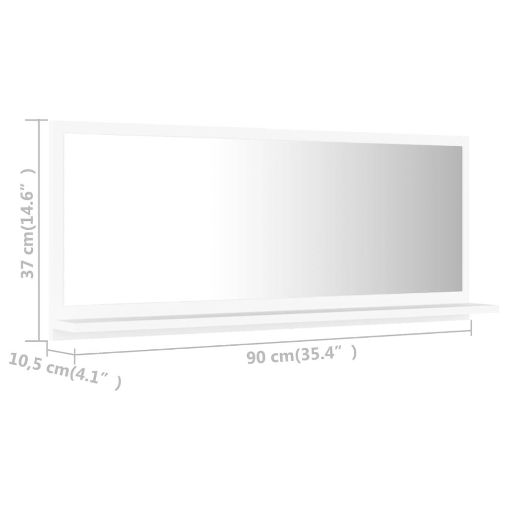 vidaXL Badspiegel Weiß 90x10,5x37 cm Holzwerkstoff