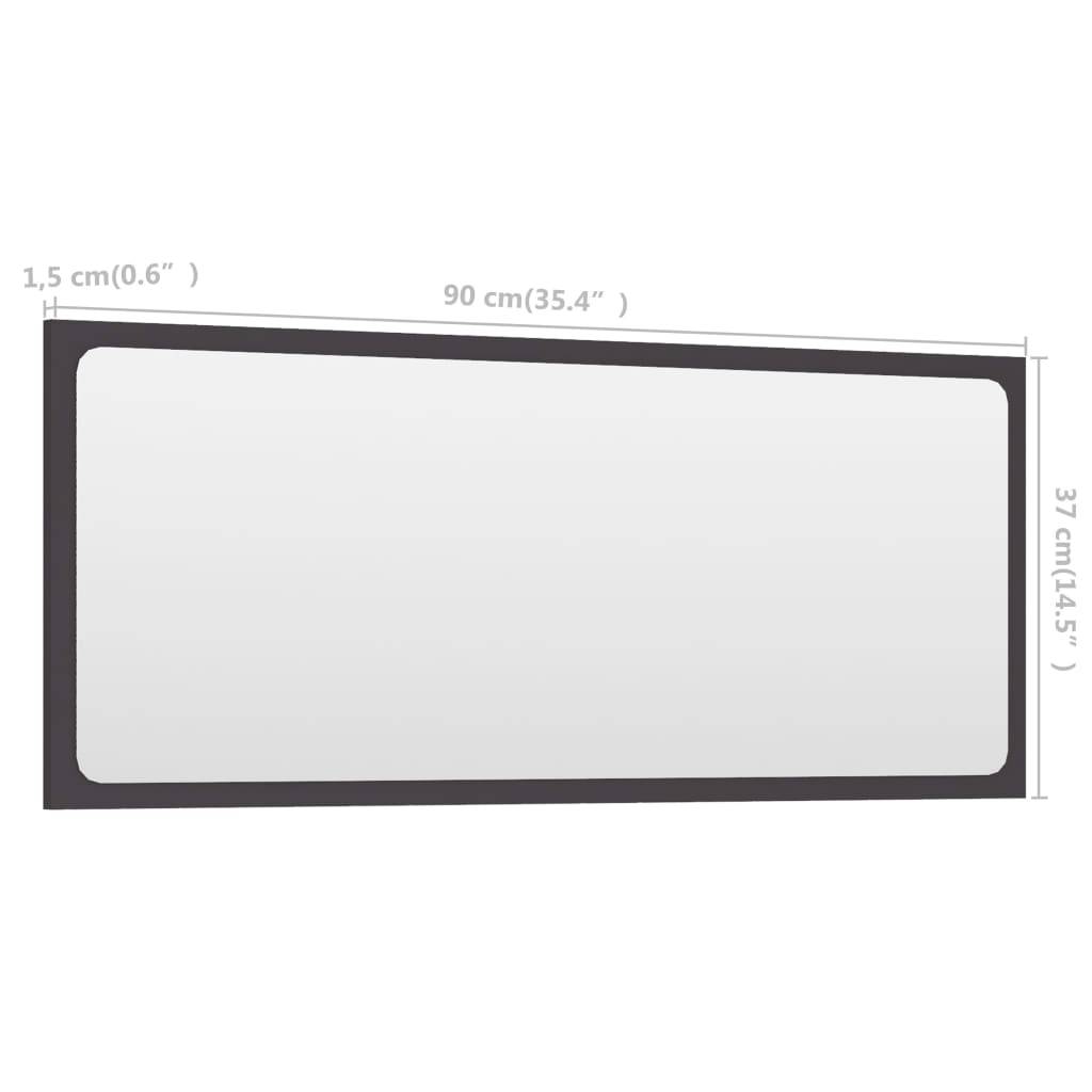 vidaXL Badspiegel Grau 90x1,5x37 cm Holzwerkstoff