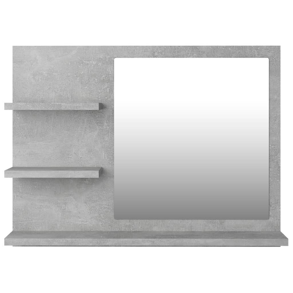 vidaXL Badspiegel Betongrau 60x10,5x45 cm Holzwerkstoff