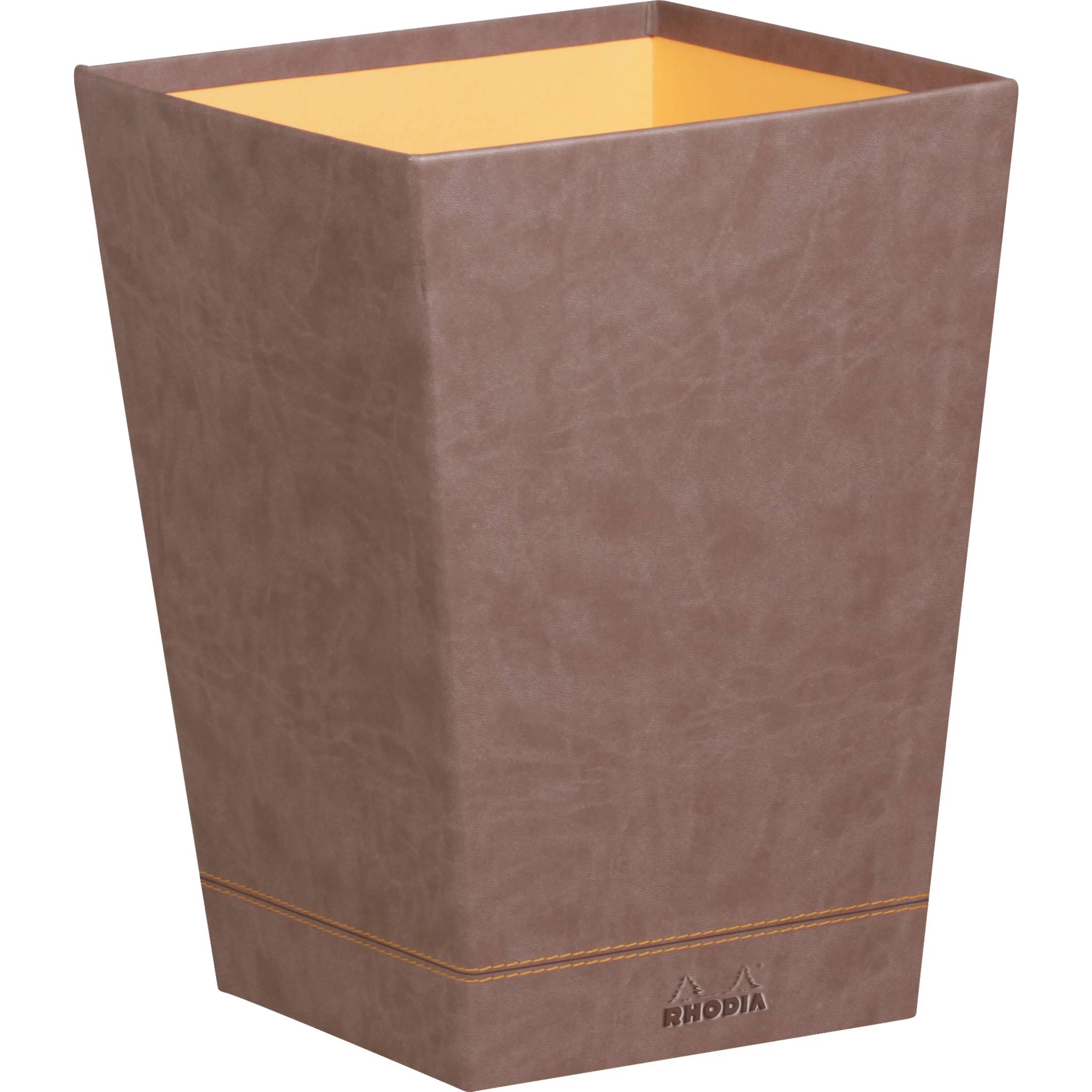 Rhodia Rhodiarama Papierkorb aus Kunstleder, 27x27x32cm Schokoladenbraun 318823C