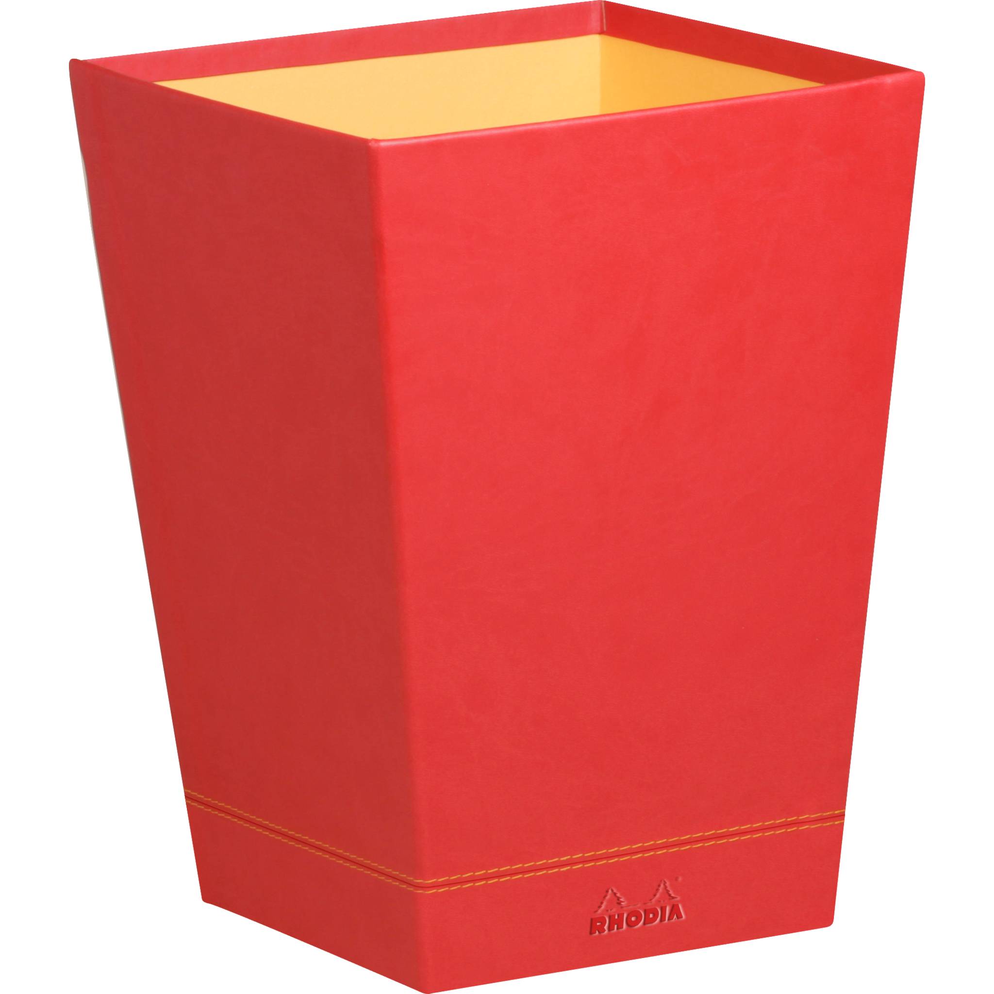 Rhodia Rhodiarama Papierkorb aus Kunstleder, 27x27x32cm - Mohnrot 318923C
