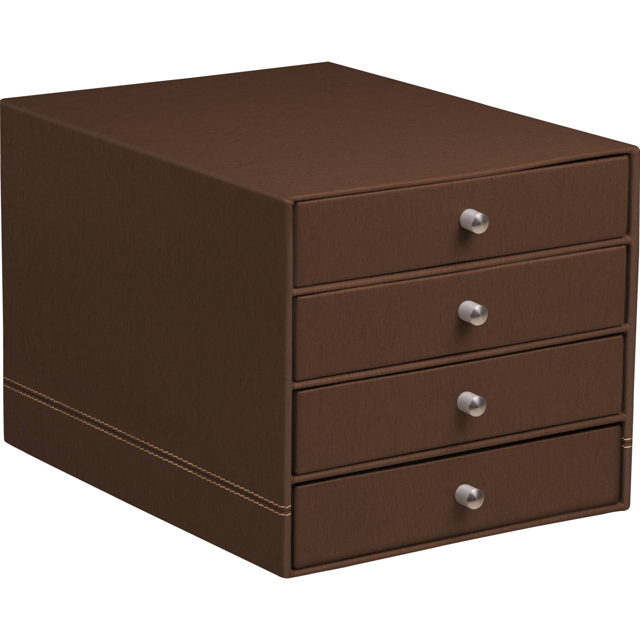 Rhodia Schubladenbox mit 4 Laden Kunstleder 24,8x32 ,7x22,8cm Bronze 194570C