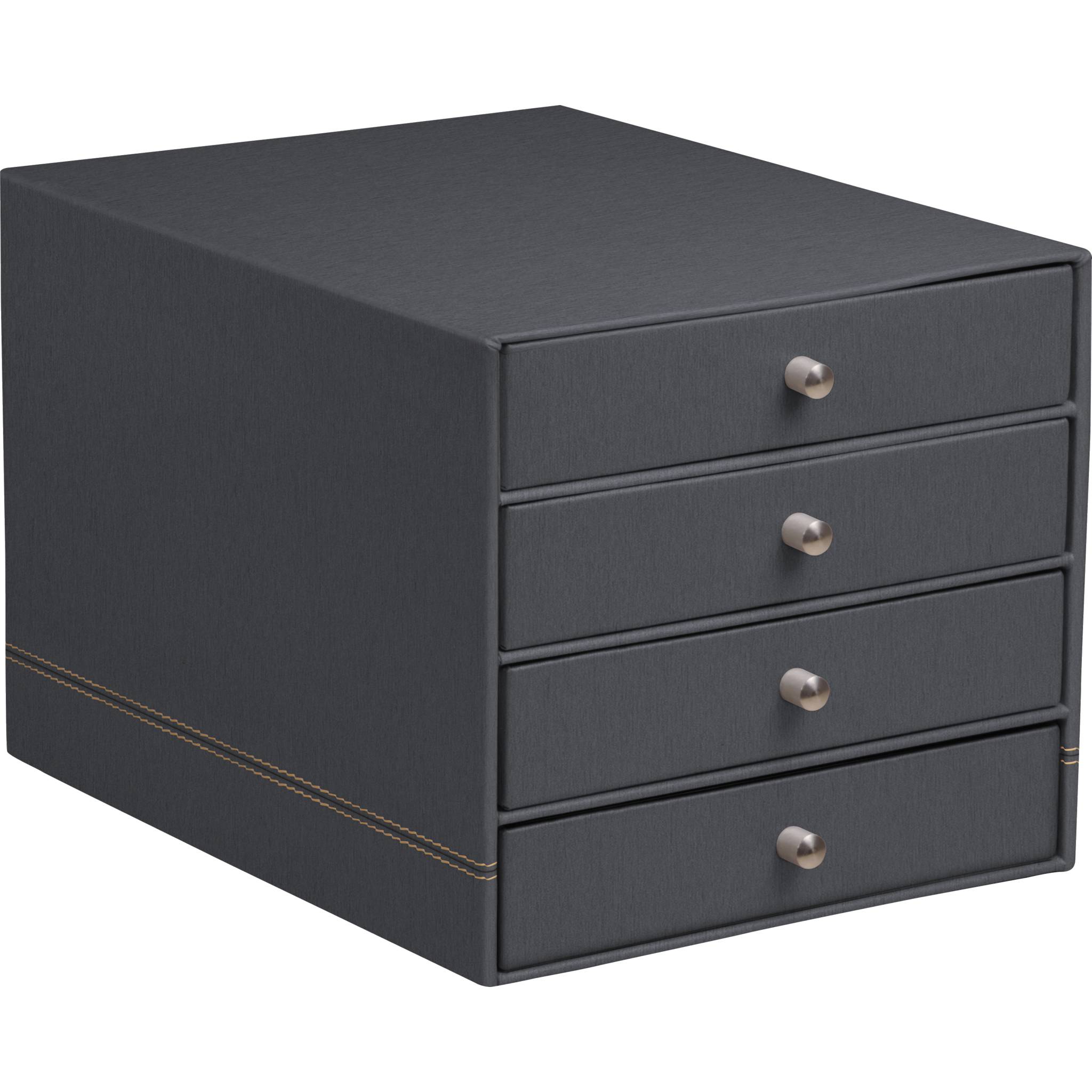 Rhodia Schubladenbox mit 4 Laden Kunstleder 24,8x32 ,7x22,8cm Titan 194571C