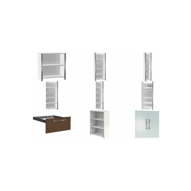 kerkmann Vorbautüren-Set für Regal, 5 Ordnerhöhen, wenge