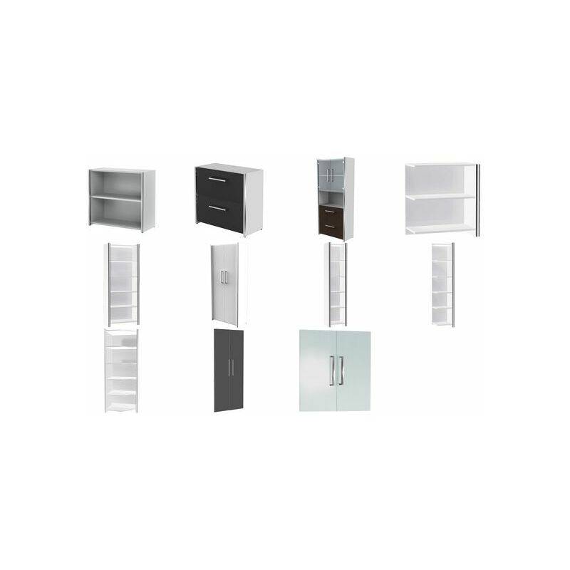 kerkmann Vorbautüren-Set für Regal, 5 Ordnerhöhen, lichtgrau