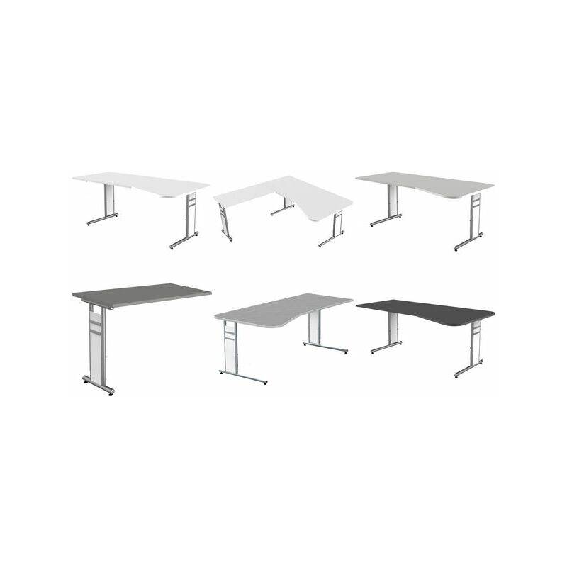 kerkmann PC-Schreibtisch Form 4, (B)1.950 mm, lichtgrau