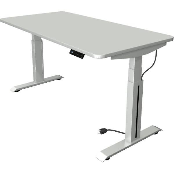 Sitz-/Stehtisch Move professional elektr. höhenverstellbar BxTxH 160x80x64-129cm silber/lichtgrau