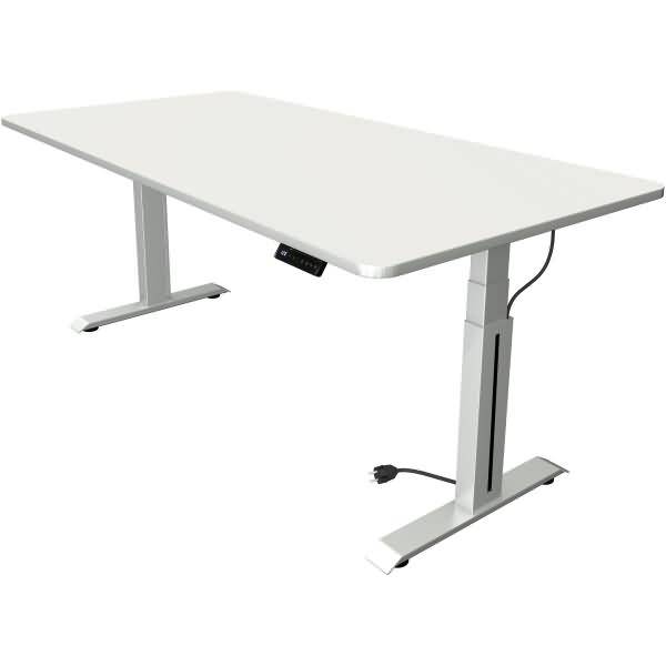 Sitz-/Stehtisch Move professional elektr. höhenverstellbar BxTxH 200x100x64-129cm silber/weiß